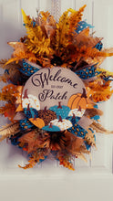 Load image into Gallery viewer, W-067.  “Welcome to Our Patch” Mesh with Leopard Print Accent Ribbons Wreath
