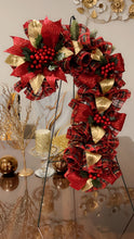 Load image into Gallery viewer, W-069-3.  Red and Green Candy Cane Land Wreath (Consignment)
