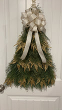 Load image into Gallery viewer, W-071-4.  Golden Christmas Tree on a Unique in the Creek board. (Consignment)
