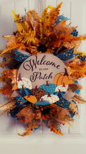 Load image into Gallery viewer, W-067.  “Welcome to Our Patch” Mesh with Leopard Print Accent Ribbons Wreath
