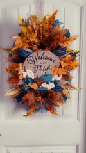 Load image into Gallery viewer, W-067.  “Welcome to Our Patch” Mesh with Leopard Print Accent Ribbons Wreath
