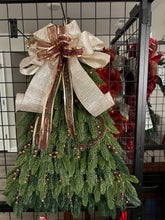 Load image into Gallery viewer, W-071-1.  Christmas Tree Wreath on a Unique in The Creek Board with artificial Pine Picks
