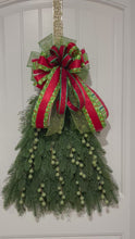 Load and play video in Gallery viewer, W-071-7.  Christmas Tree Wreath with Green Berries with a  touch of the Green Monster Theme (Consignment)
