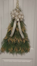 Load and play video in Gallery viewer, W-071-4.  Golden Christmas Tree on a Unique in the Creek board. (Consignment)
